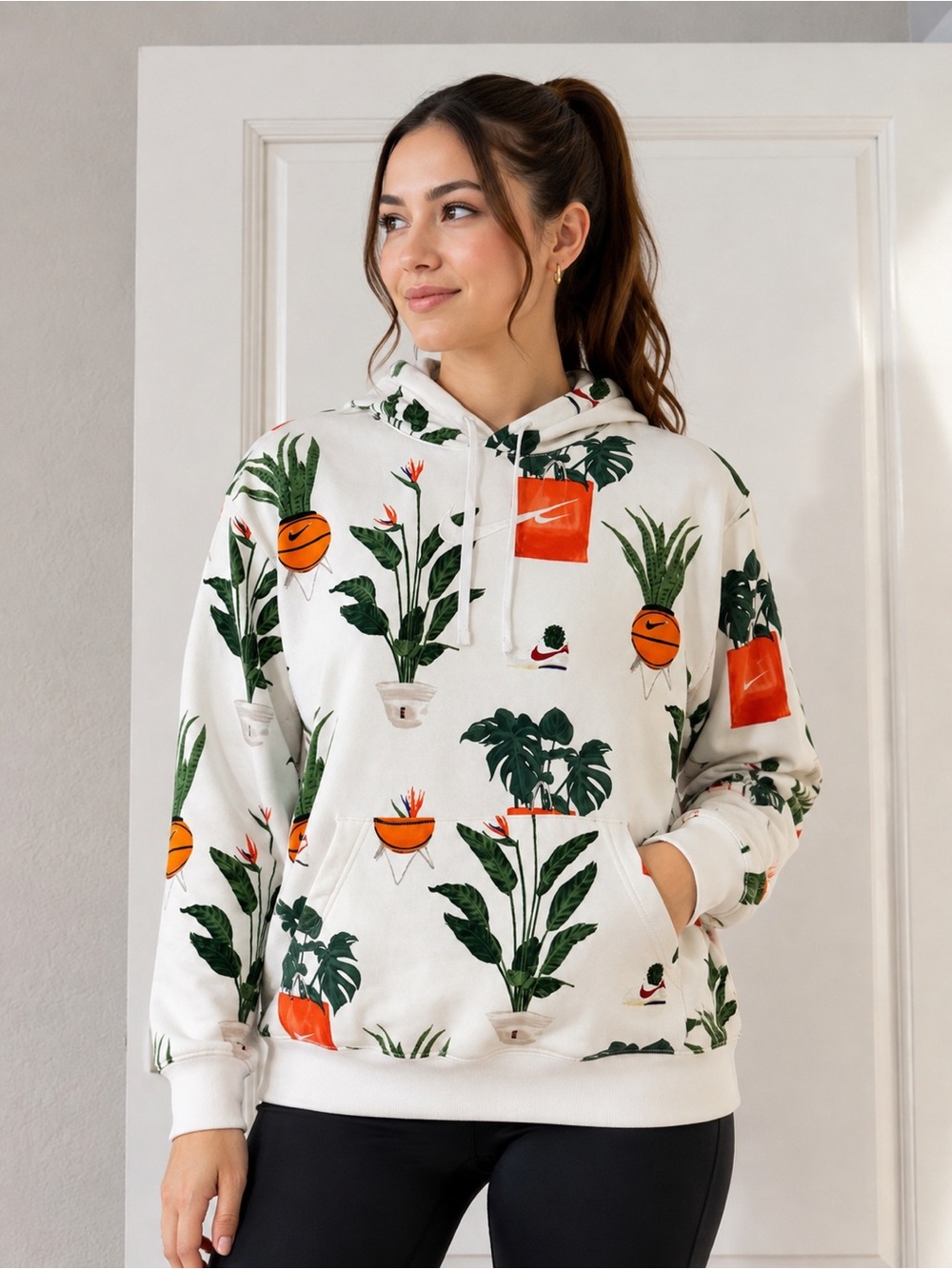 Nike basketball floral hoodie
